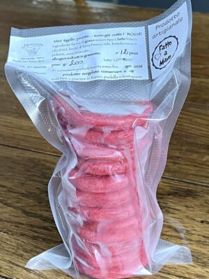 Mini tigelle rosse, pronte, già cotte e senza strutto